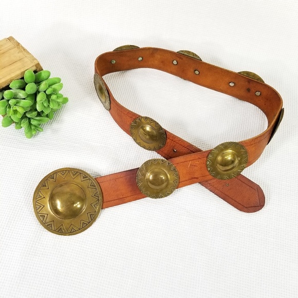 Accessories - Moroccon Handmade Medallion Leather Boho Belt 3738